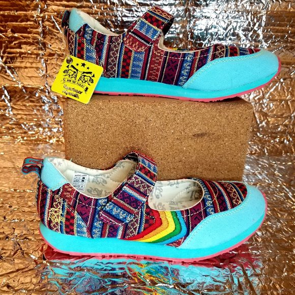 Tigerbear Republik turquoise Aztec tapestry pattern sneakers EUC - Picture 7 of 16